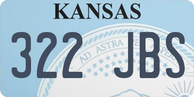 KS license plate 322JBS