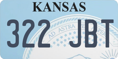 KS license plate 322JBT