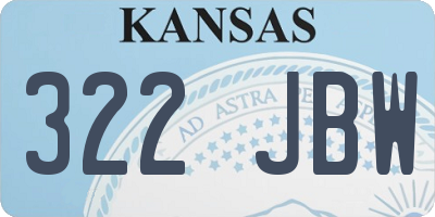 KS license plate 322JBW