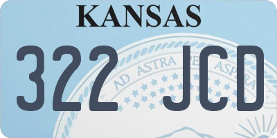 KS license plate 322JCD
