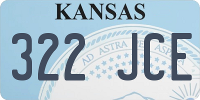 KS license plate 322JCE