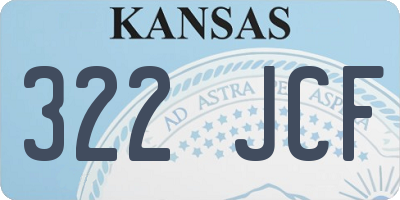 KS license plate 322JCF