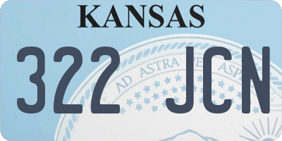 KS license plate 322JCN