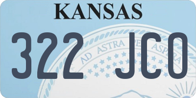 KS license plate 322JCO