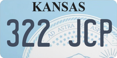 KS license plate 322JCP