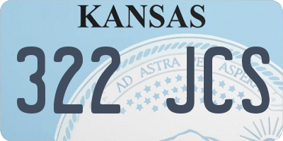 KS license plate 322JCS