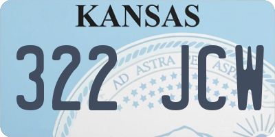 KS license plate 322JCW