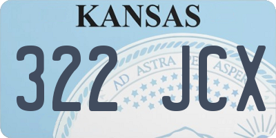 KS license plate 322JCX