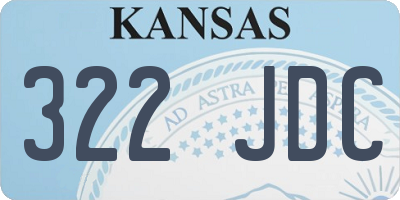 KS license plate 322JDC