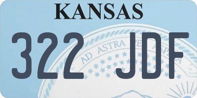 KS license plate 322JDF