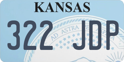 KS license plate 322JDP