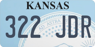 KS license plate 322JDR