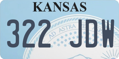 KS license plate 322JDW