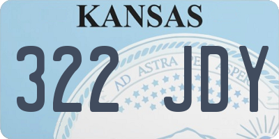 KS license plate 322JDY