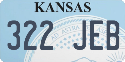 KS license plate 322JEB