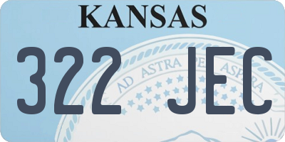 KS license plate 322JEC