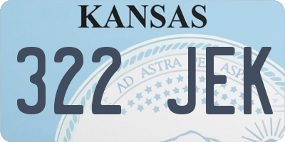 KS license plate 322JEK