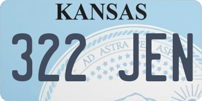 KS license plate 322JEN