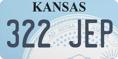 KS license plate 322JEP