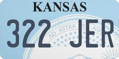 KS license plate 322JER