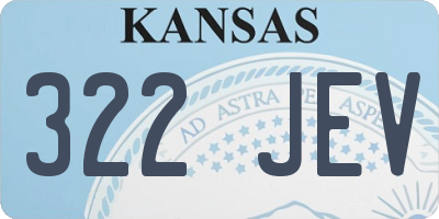 KS license plate 322JEV