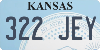 KS license plate 322JEY