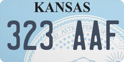 KS license plate 323AAF