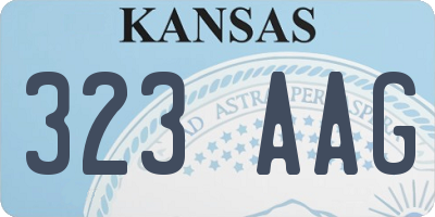 KS license plate 323AAG
