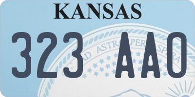 KS license plate 323AAO
