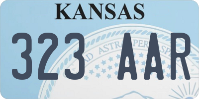 KS license plate 323AAR