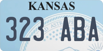 KS license plate 323ABA
