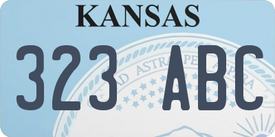 KS license plate 323ABC
