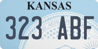 KS license plate 323ABF