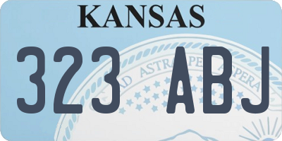 KS license plate 323ABJ