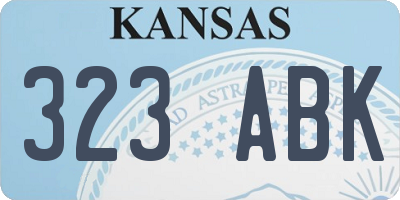 KS license plate 323ABK