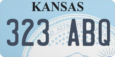 KS license plate 323ABQ