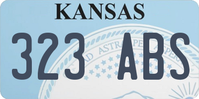 KS license plate 323ABS