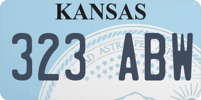 KS license plate 323ABW