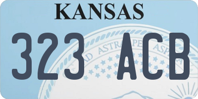 KS license plate 323ACB