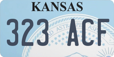 KS license plate 323ACF