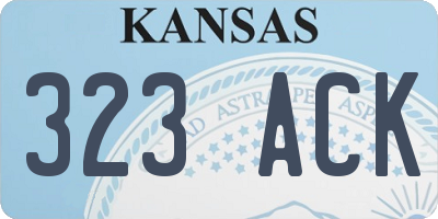 KS license plate 323ACK