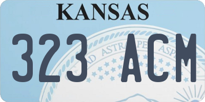KS license plate 323ACM