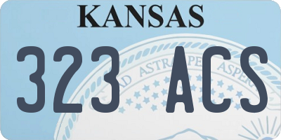KS license plate 323ACS