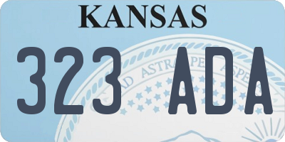 KS license plate 323ADA