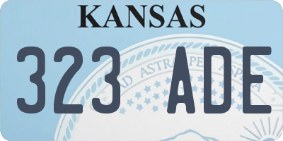 KS license plate 323ADE