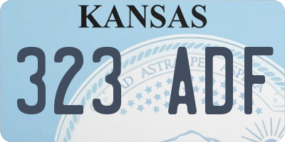 KS license plate 323ADF