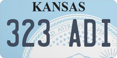 KS license plate 323ADI