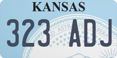 KS license plate 323ADJ