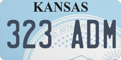 KS license plate 323ADM