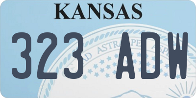 KS license plate 323ADW
